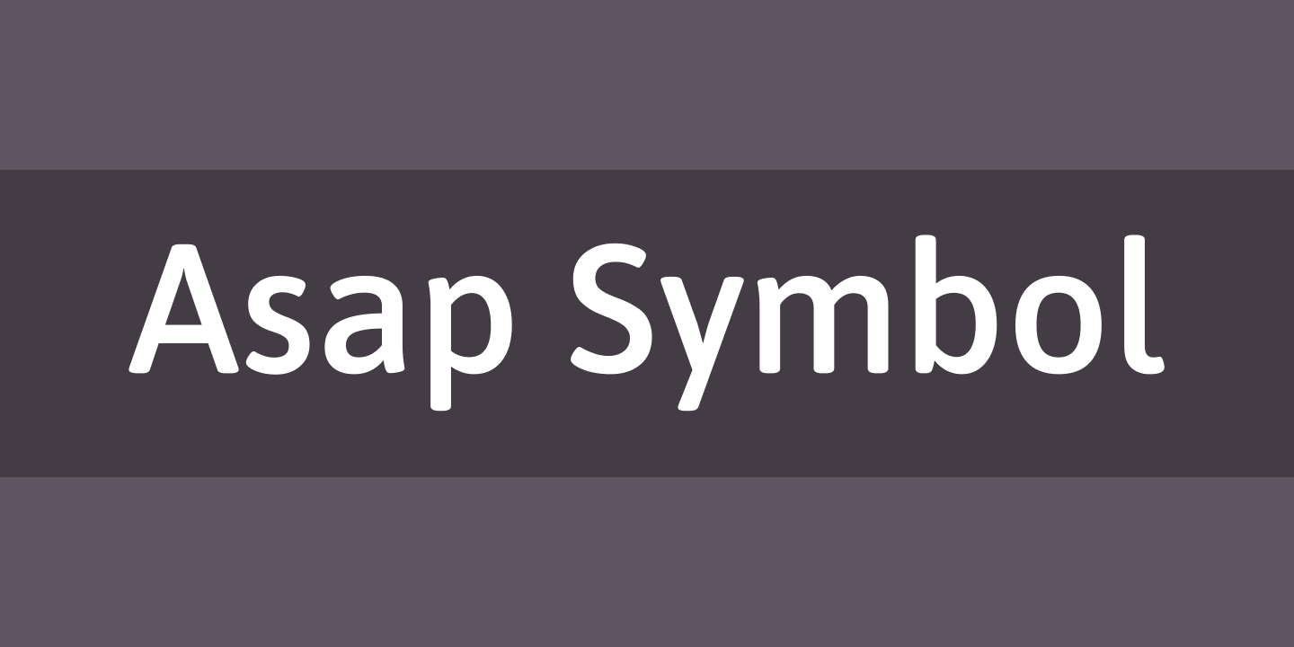 Ejemplo de fuente Asap Symbol Regular
